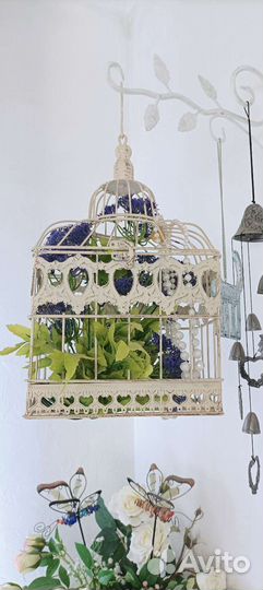 Клетка декоративная металлическая белая