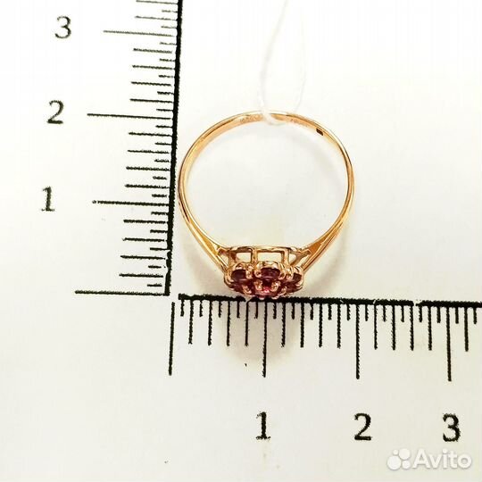 Золотое кольцо с фианитом 17,5р