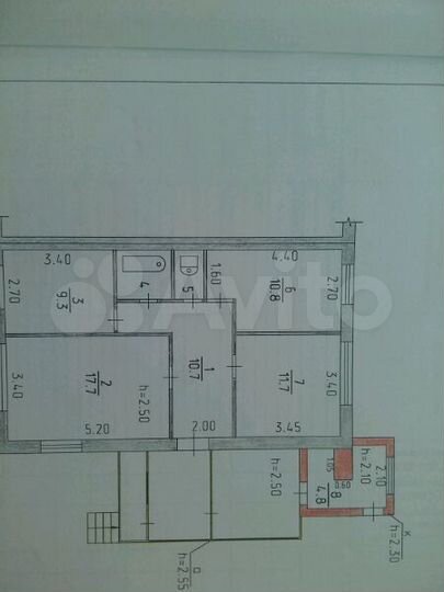 3-к. квартира, 70 м², 1/1 эт.