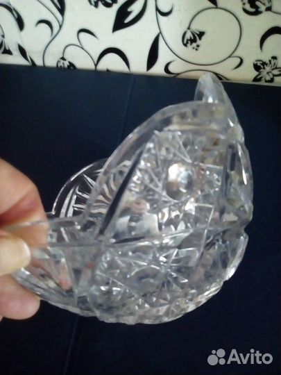 Хрустальный салатник, винтаж