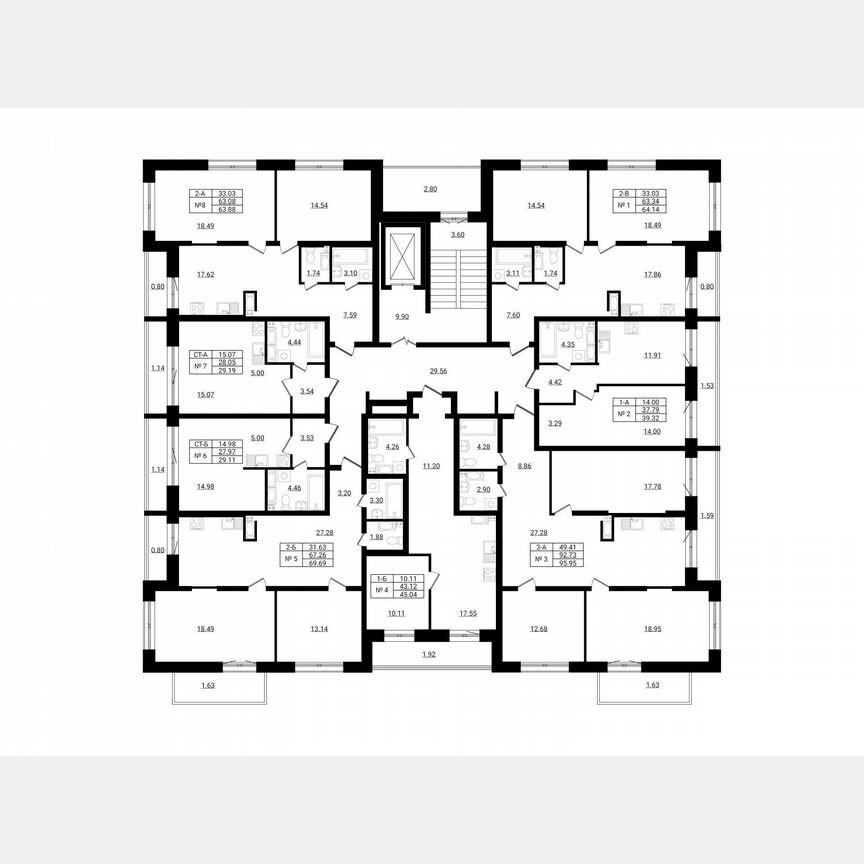 3-к. квартира, 96 м², 6/9 эт.