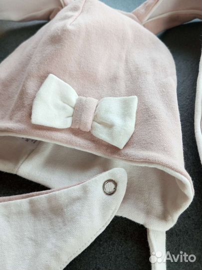 Шапка и снуд для девочки с ушками 1,5 - 2 года