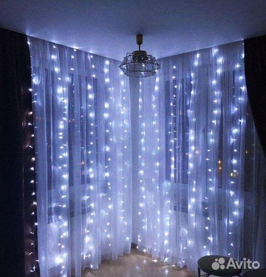 Гирлянда штора занавес
