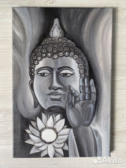 Картина Будда, холст, акрил