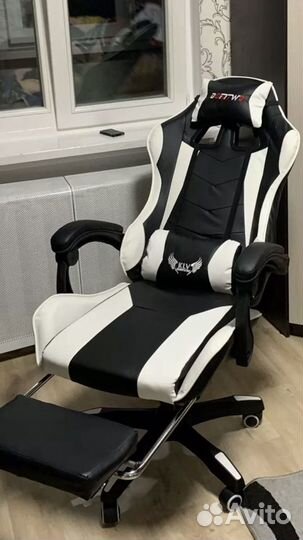 Игровое кресло кожаное офисное с массажем новое