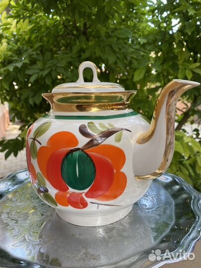 Фарфоровый чайник Чайка СССР большой