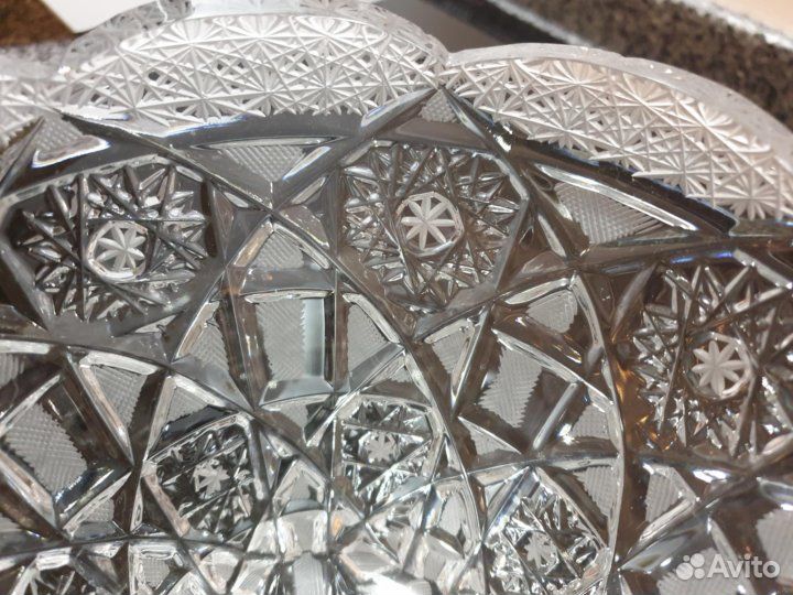 Ваза-салатник хрустальная винтаж