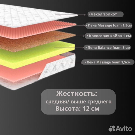 Матрас ортопедический 140 на 200 массажный