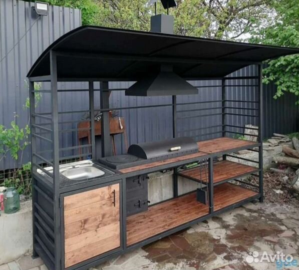 Мангальная зона, мангал, беседка