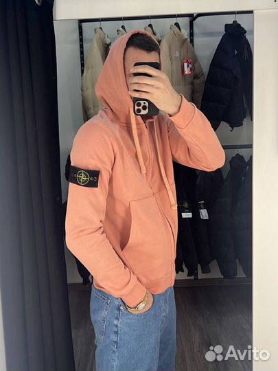 Зип худи Stone Island персик