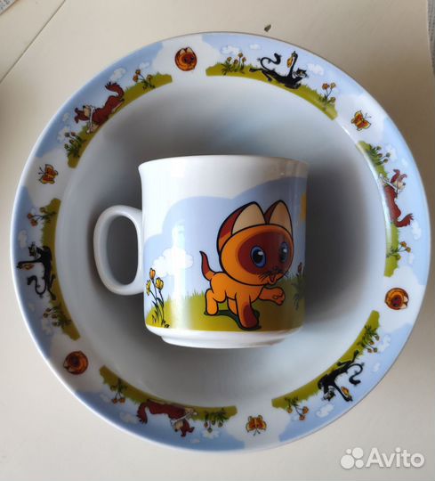 Набор детской посуды фарфоровый, новый