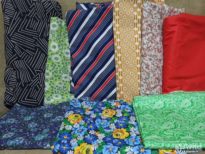 Отрез ткани хлопок СССР штапель