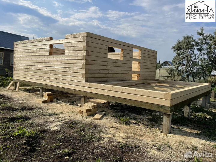 Срубы дома из бруса 6х6 с террасой строительство