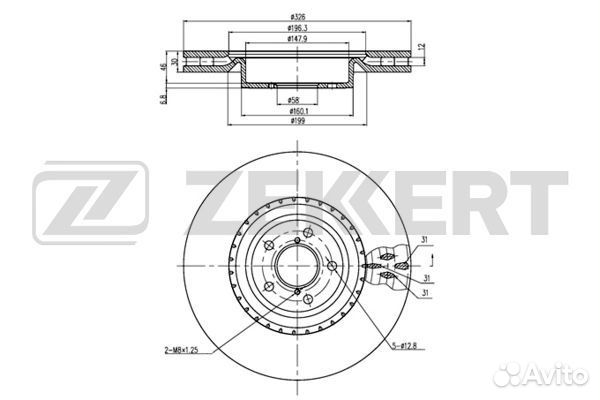 Диск торм. перед. Subaru Impreza (GD GG) 00