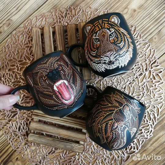 Кружка с ручной росписью