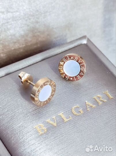 Bvlgari Булгари серьги гравировки премиум