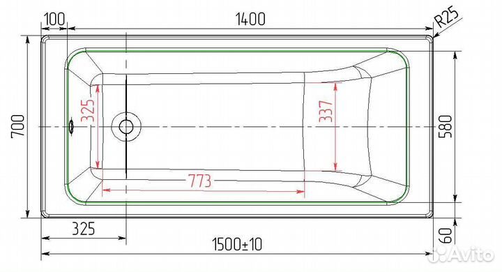 Ванна чугунная 150х70 Оптима Универсал 680502