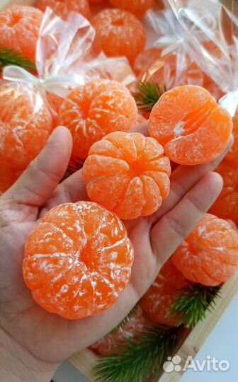 Мыло ручной работы мандарин, новогодние подарки