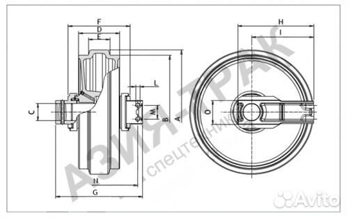 Колесо направляющее (ленивец) заднее CAT 279C / 27