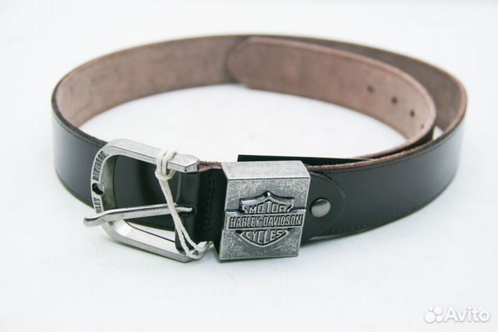 Ремень кожаный harley davidson hd/54 (чёрно-коричн