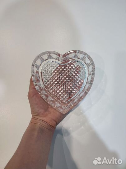 Конфетница хрусталь винтаж ретро сердце СССР