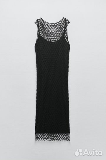 Сетчатое платье С бисером zara