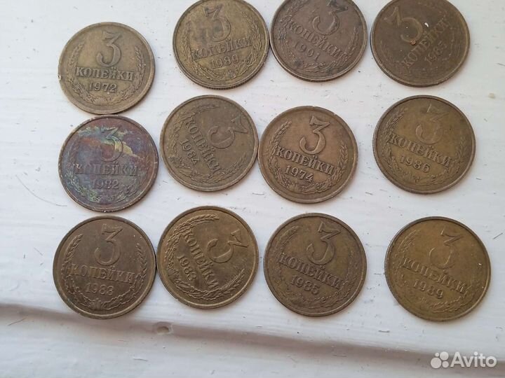 Монеты СССР номиналом 3копейки продам