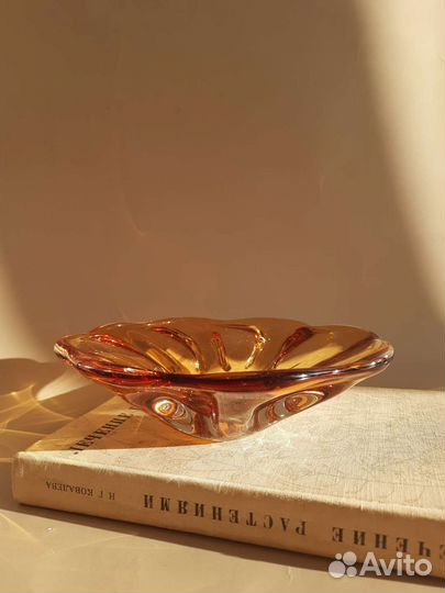 Конфетница / сухарница цветное стекло СССР ретро