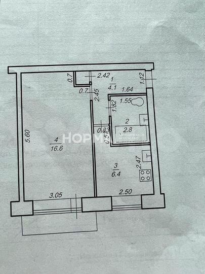 1-к. квартира, 29,9 м², 4/5 эт.