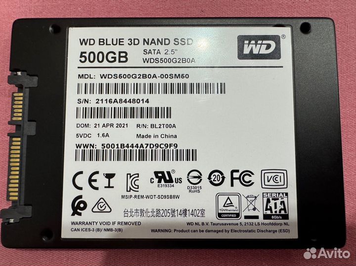 Ssd 2.5 wd blue 500 gb