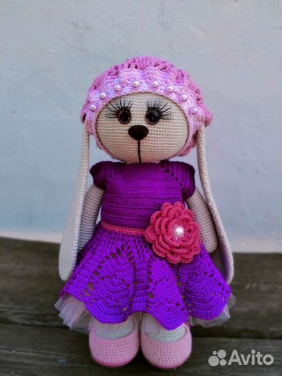 Вязаные игрушки Зайка тильда ручная работа