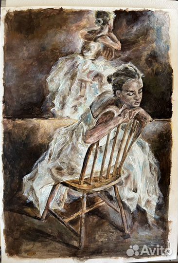 Картина балерина акрилом