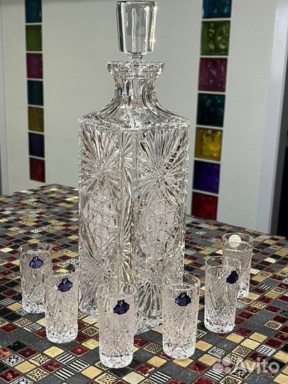Хрустальный штоф и 6 хрустальных рюмок