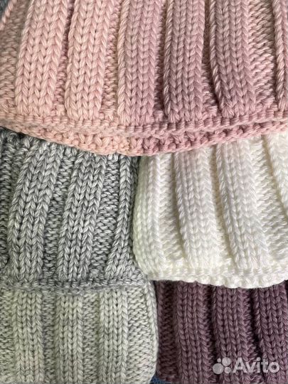 Комплект женский шапка шарф варежки