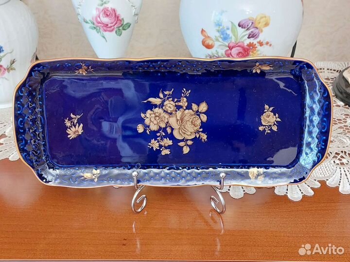 Блюдо/Рулетница кобальт Германия Schumann