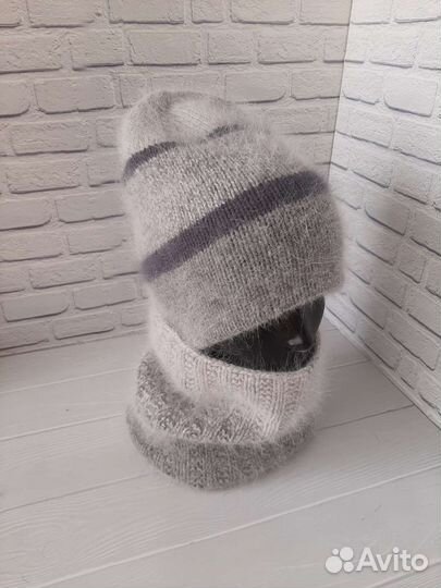 Шапка и снуд ангора