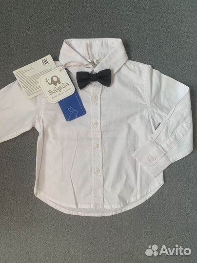 Рубашка с бабочкой для мальчика 80