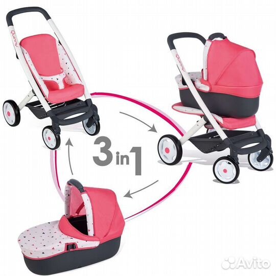 Smoby Maxi-Cosi Quinny Коляска для кукол и стульчк