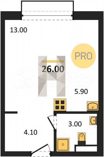 Квартира-студия, 26 м², 6/26 эт.