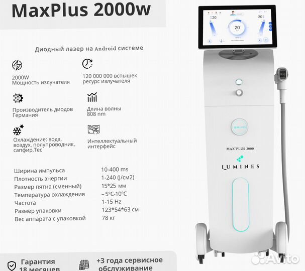 Диодный лазер Люминес’ Макс-Плюс 2000в