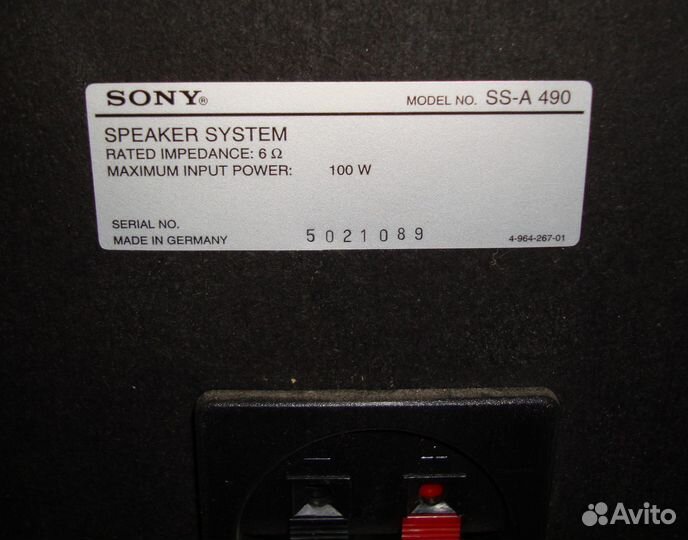 Sony SS-A490. Акустика