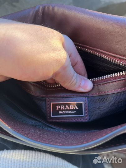 Prada мужская кожаная сумка оригинал