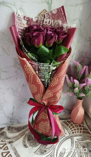 Букет из мыльных роз