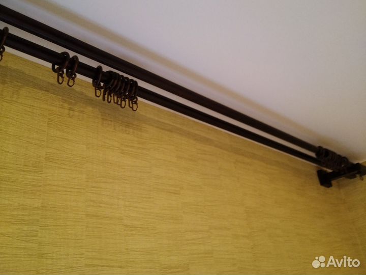 Карниз для штор двухрядный деревянный