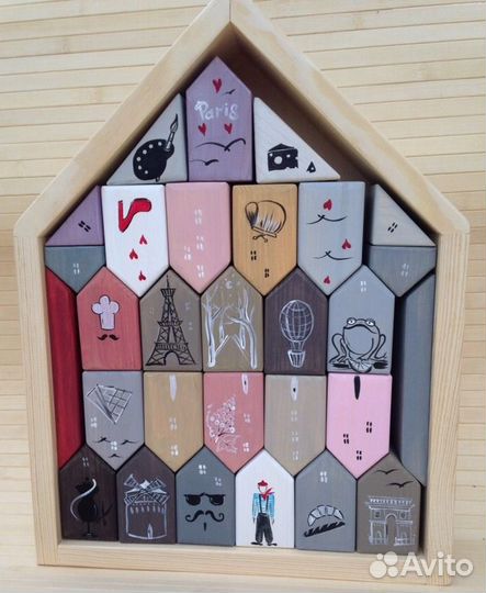 Набор деревянных интерьерных кубиков