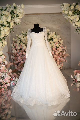 Свадебное платье глиторное