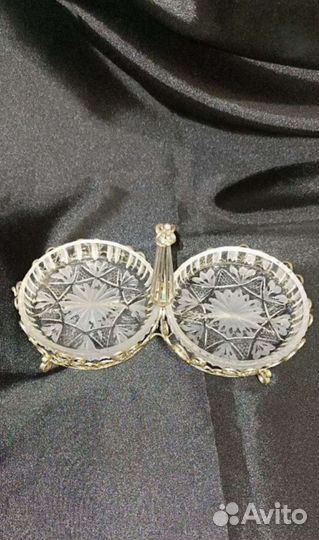 Менажница с мельхиоровой подставкой СССР 1970г