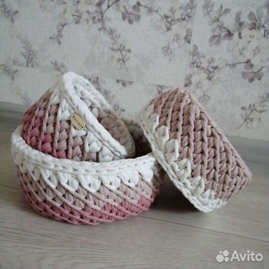 Набор корзин из трикотажной пряжи