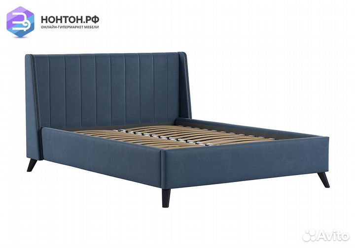 Кровать Мелисса серо-синяя