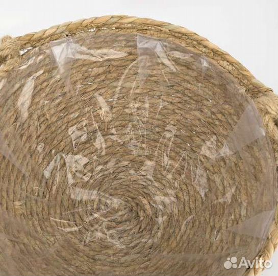 Плетеное кашпо из натуральной соломы